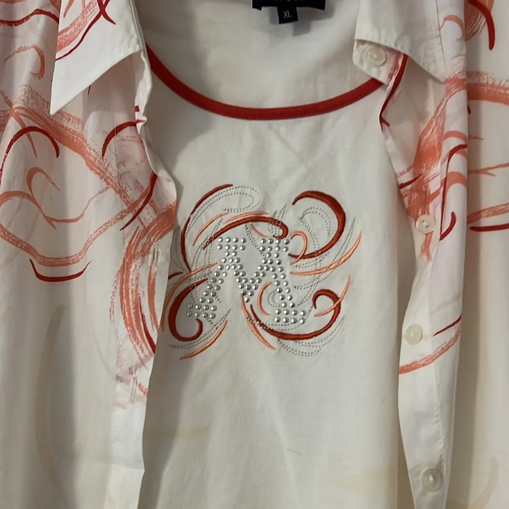 Mondi sport 3 piece vintage outfit. Capri, tank &shirt. Size 44 and XL for tank - Picture 3 of 13